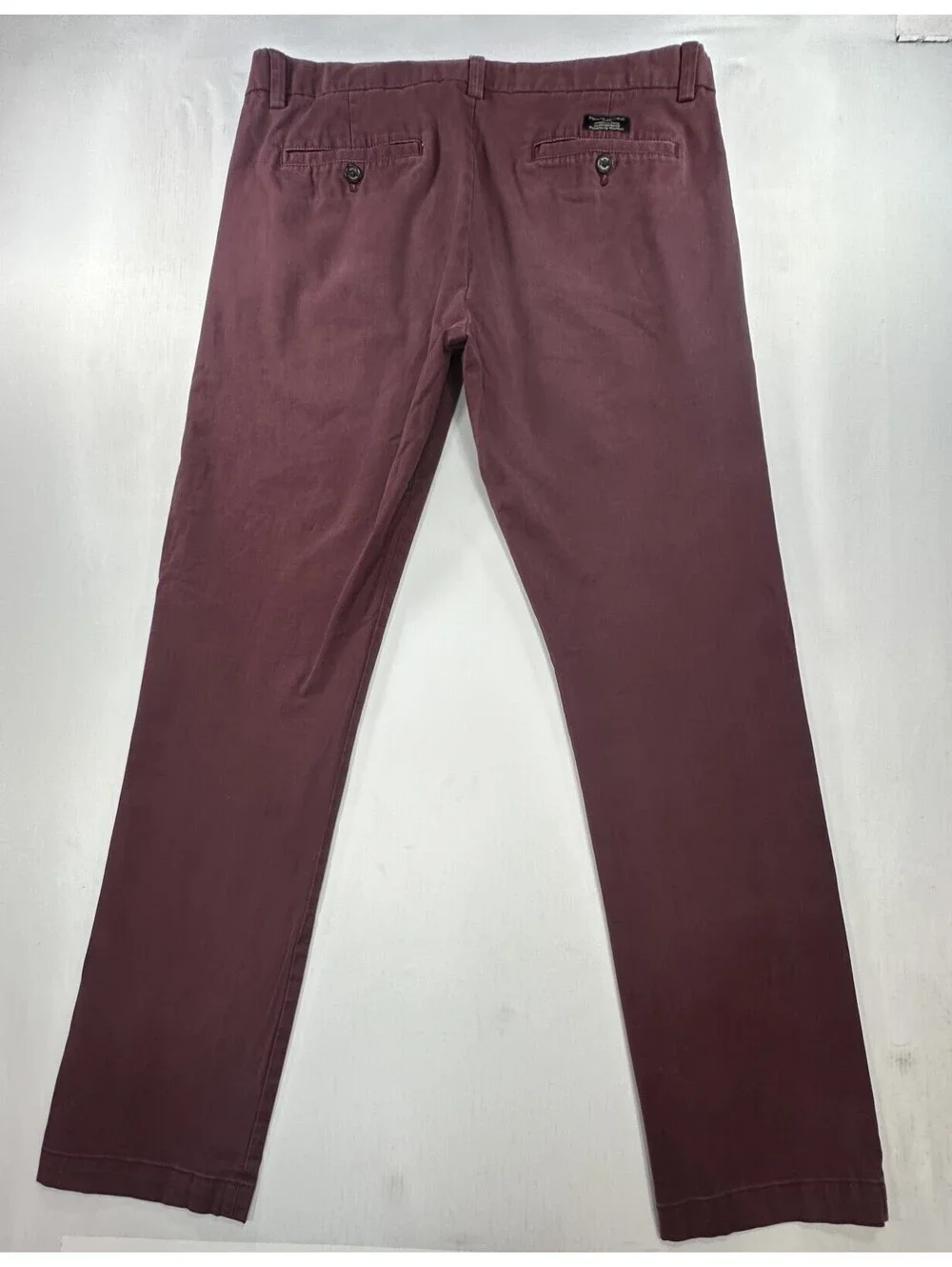 Banana Republic Fulton Skinny Flat Chinos Maroon Mens 35/34